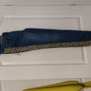 Judy Blue Leopard Stripe Jeans